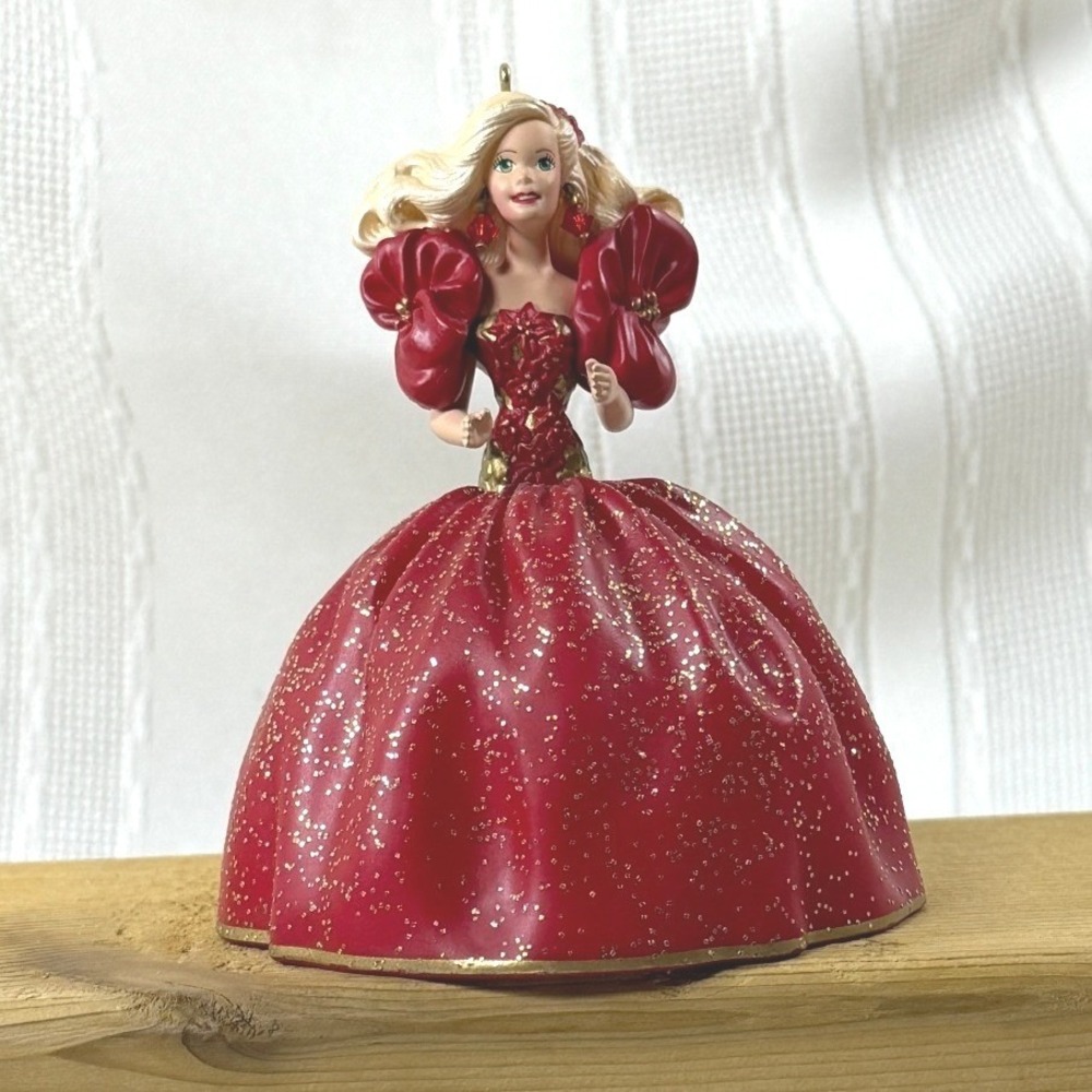 Hallmark 1993 Holiday Barbie Ornament Keepsake Red Gown Collector Series 1st